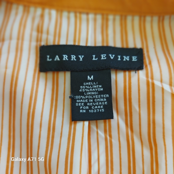 Vintage Larry Levine Orange Linen Blend Cropped 3/4 Sleeve Jacket Sz M - Picture 14 of 17